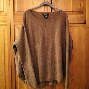 Lord and Taylor Cashmere Brown Taupe Long Sleeve Dolmain Sweater Size Medium M
